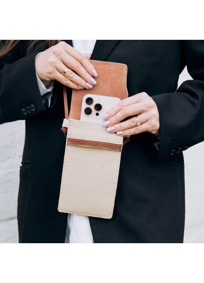 Минисумка чехол для телефона, панч 70374323 комбинированная Grande Pelle (348430383)