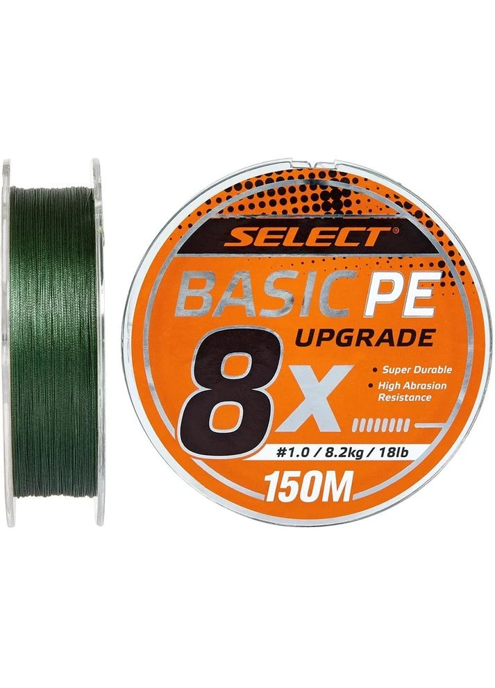 Шнур Basic PE 8x 150m (темно-зеленый) #0.6/0.10mm 12lb/5.5kg, плетёный, для спиннинговой рыбалки Select (396649392)