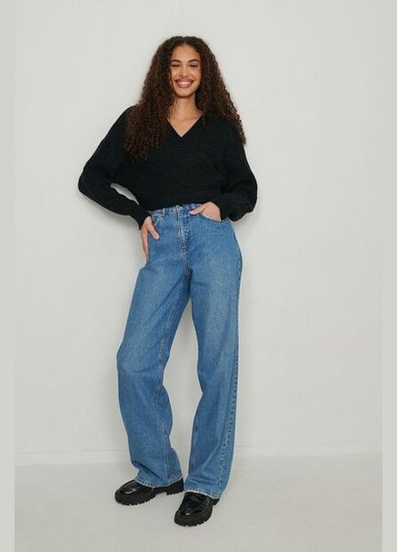 Кофта на запах NA-KD Wrap Detail Cable Knitted Sweater (302895195)