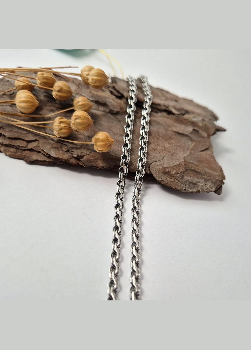 Срібний чорнений ланцюжок Струмок см срібло 925 проби Чорнене л15 9.43г No Brand (338440537)