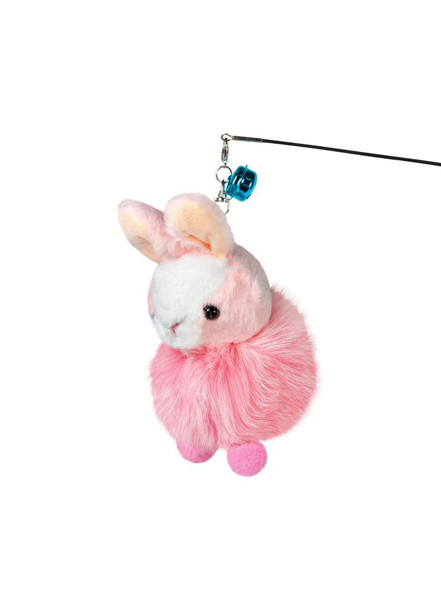 Игрушка для кошек Fun Teaser удочка с зайкой, розовый, пластик, искусственный мех, плюш, 1800 мм WAUCAT (365874302)