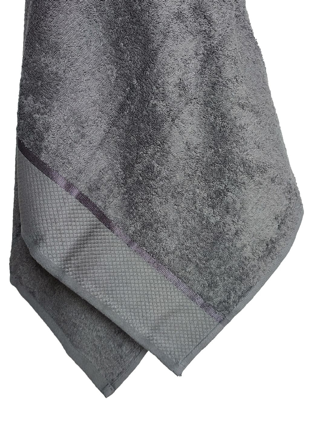 Махровое полотенце хлопок 70х140 хлопок 3шт упаковка Узбекистан (1176/3) тёмно-серый ANDIN однотонный темно-серый