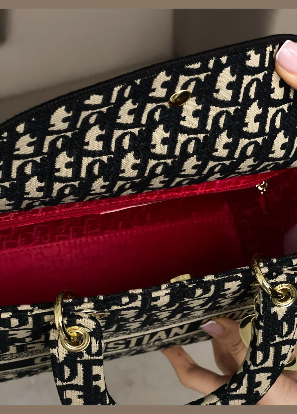 Жіноча сумка Крістіан Діор Lady small чорний тигр No Brand (322415465)