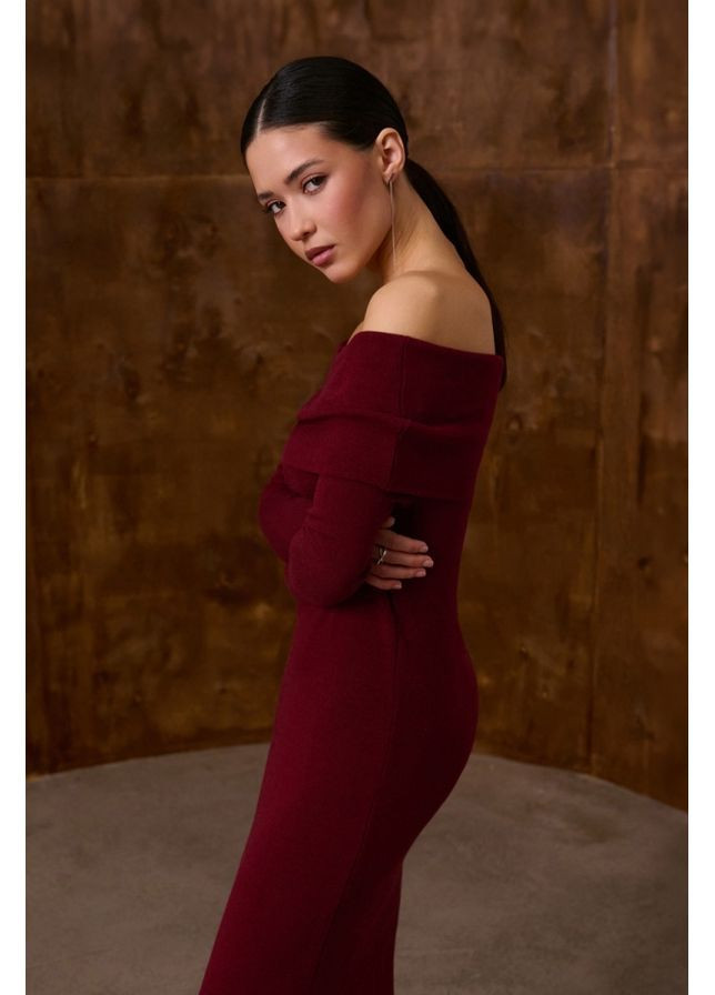 Темно-червона сукня 2824 чорний Triko Bakh