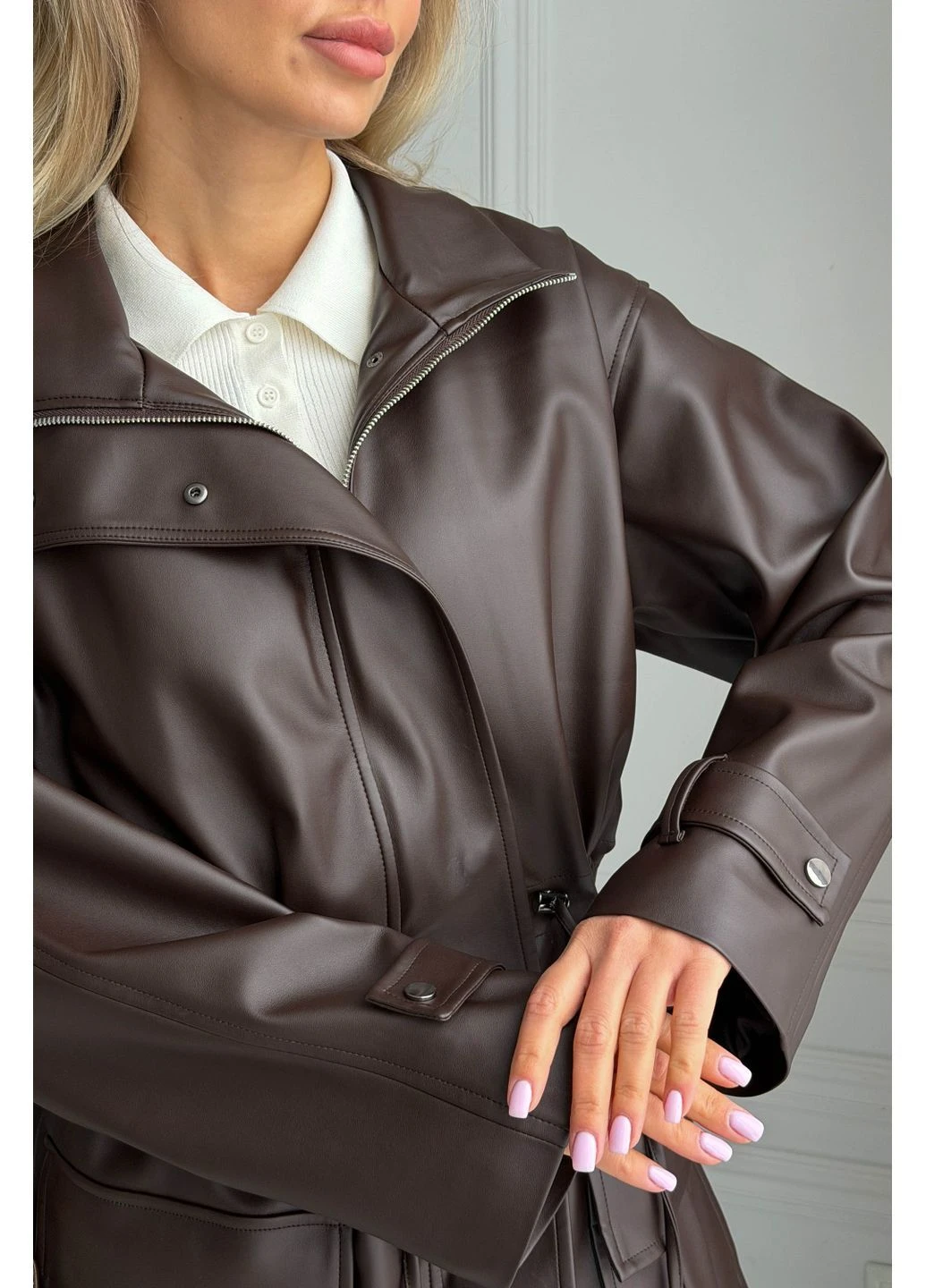 Парка з екошкіри на замші Jadone Fashion (381017957)