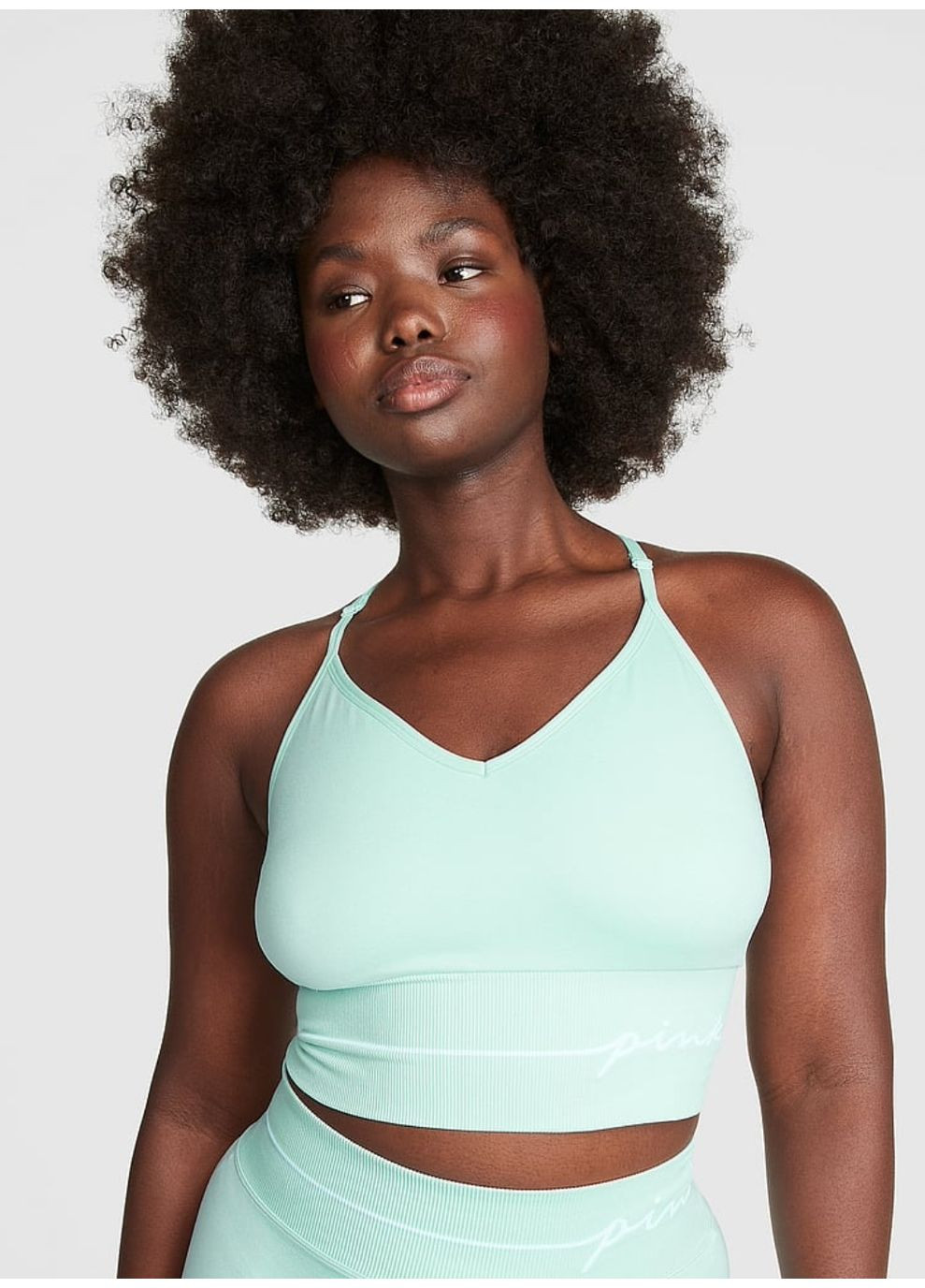 М'ятний безшовний подовжений спортивний бюстгальтер Victoria's Secret