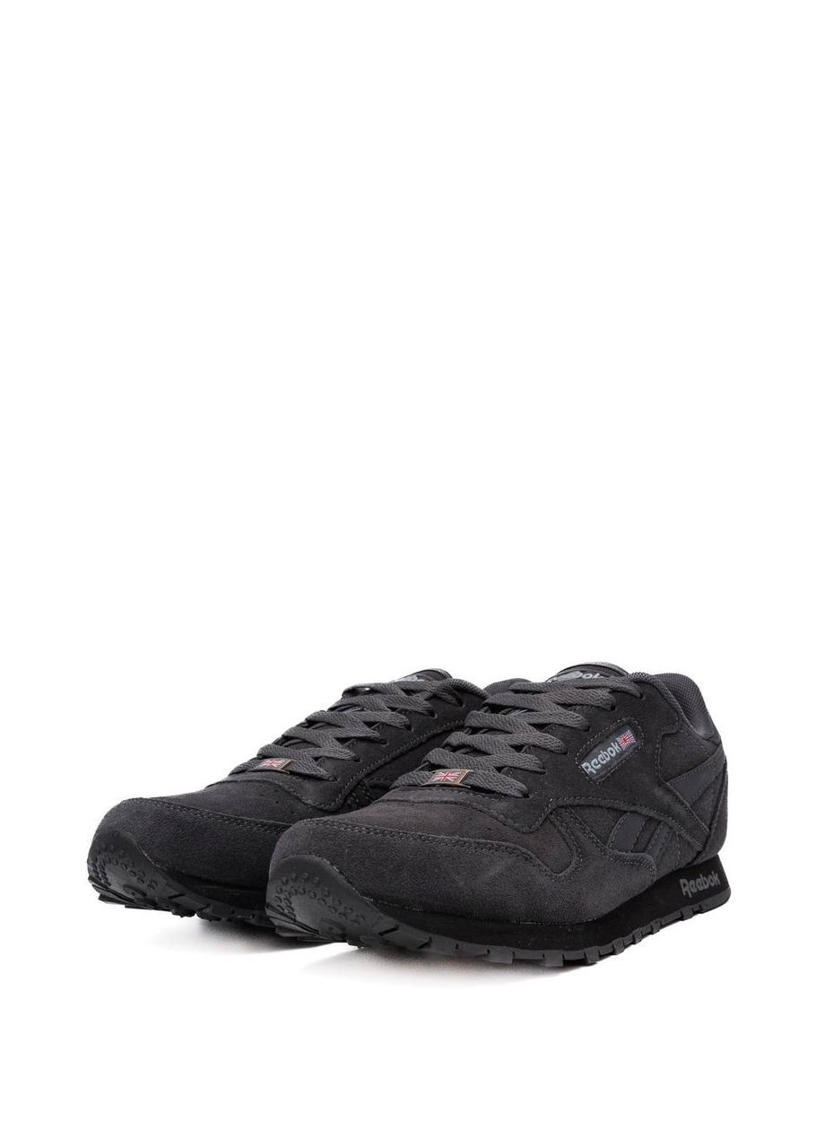 Темно-серые демисезонные кроссовки мужские reebok No Brand Classic Leather Dark Grey ND