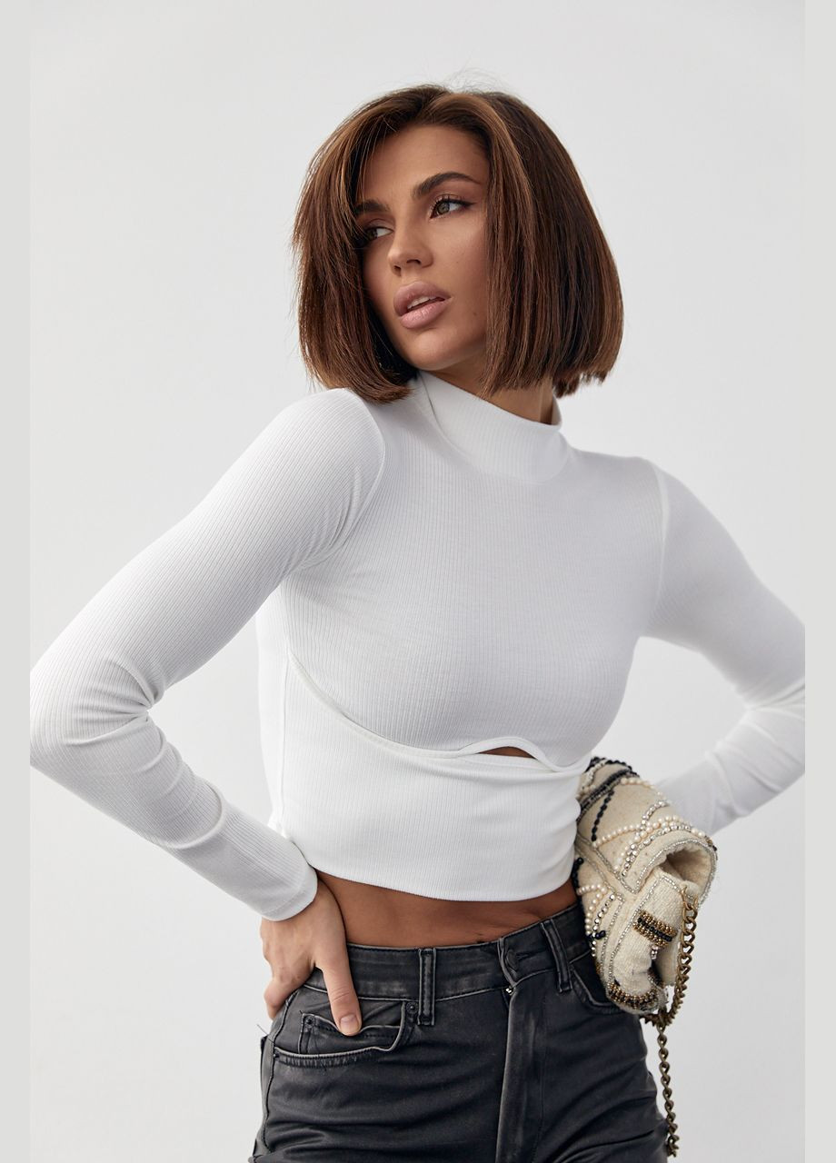 Трикотажний кроп-топ із фігурним швом та вирізом Liton (296909102)