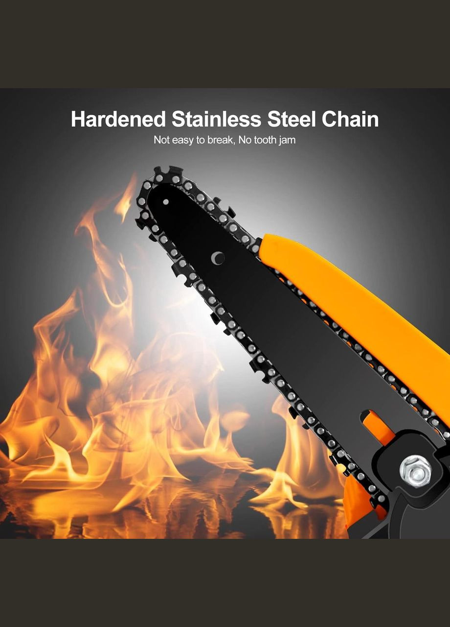 Акумуляторна бензопила FULLOVE, 6 дюймів, з 2 батареями і зарядним пристроєм, жовта No Brand (300657550)