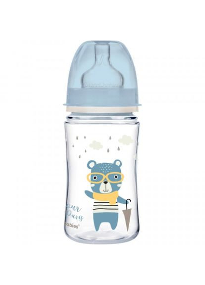 Пляшечка для годування Canpol Babies bonjour paris з широким отвором 240 мл синя (268141638)