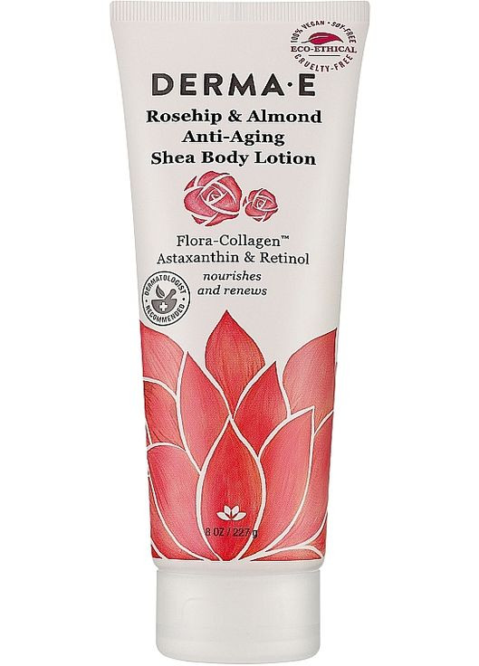Антивіковий лосьйон для тіла "Шипшина та мигдаль" Rosehip & Almond Anti-Aging Shea Body Lotion 227g (864175-31160868) Derma E (368617385)