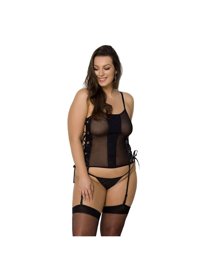 Сетчатый корсет из экокожи Malwia Corset black - CherryLove Passion (282967013)