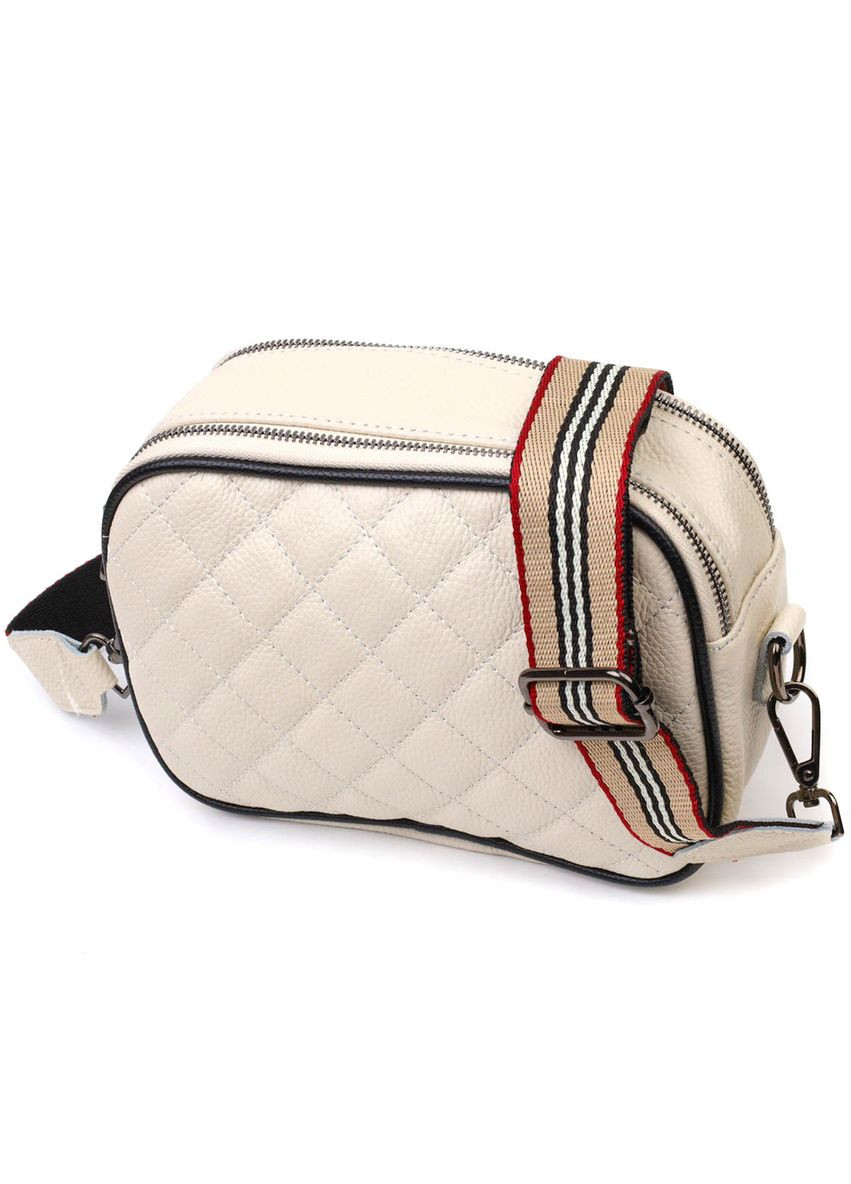 Крос-боді прямокутна із натуральної шкіри біла 22117 Vintage (329197908)