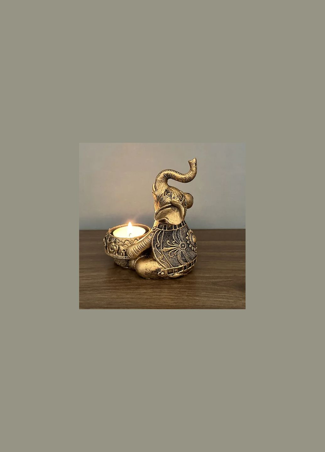 Декоративний свічник для чайної свічки фігурка зі смоли у вигляді Слона No Brand (292319864)