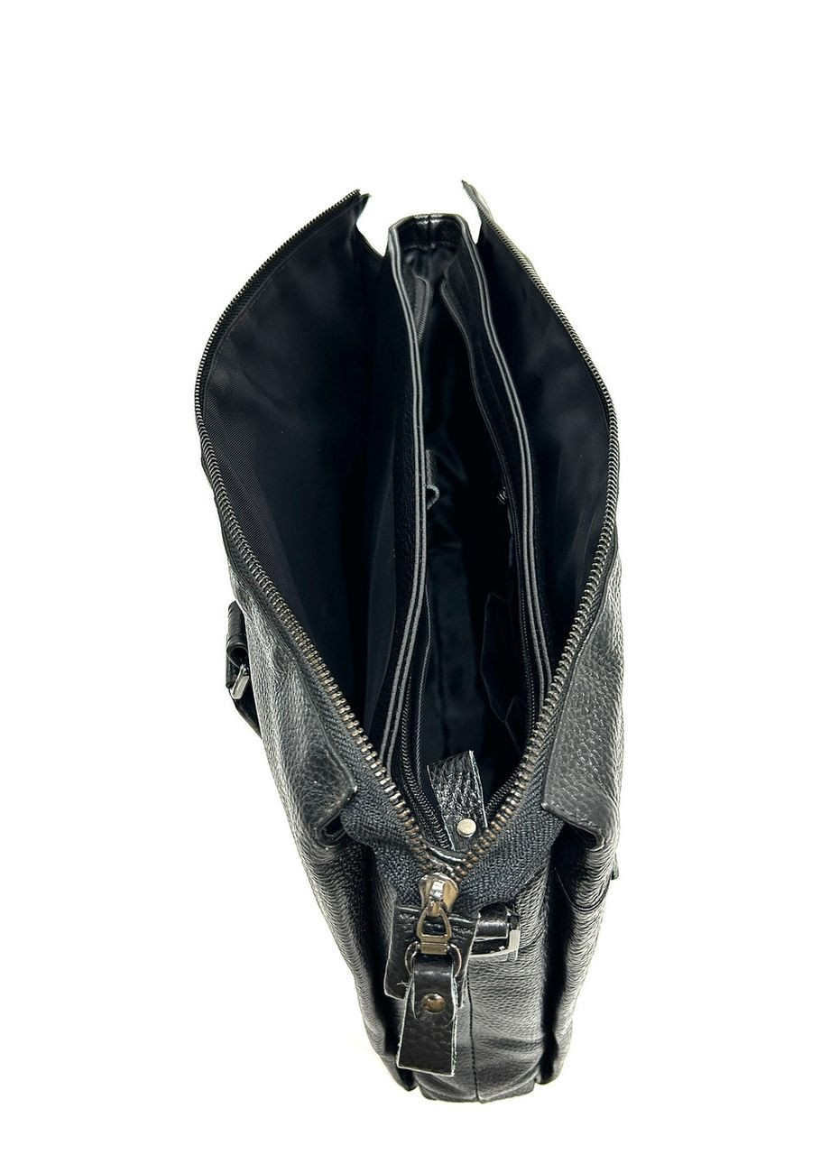 Чоловіча сумка Darvoz з натуральної шкіри 1087-1 чорна 37.5х26х9 No Brand (371682202)