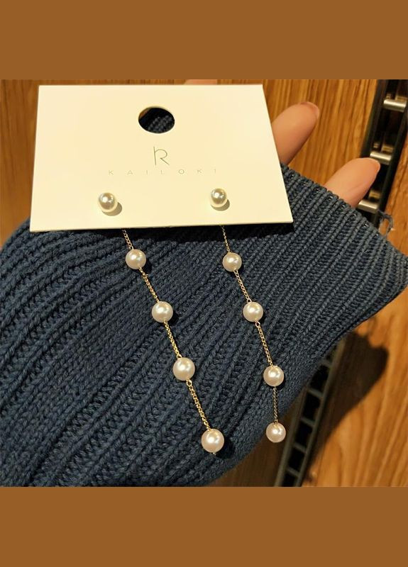 Довгі сережки пiдвіски з перлами No Brand (276070203)