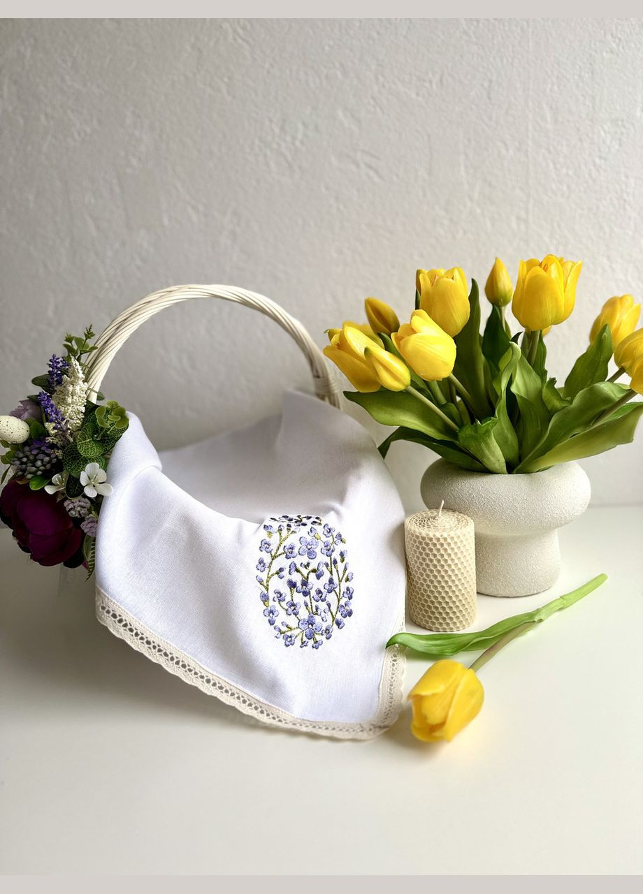 Великодня лляна серветка з вишивкою пасхальний рушник на кошик з писанками TobiSobi TS00013-1 Figasse (333023838)