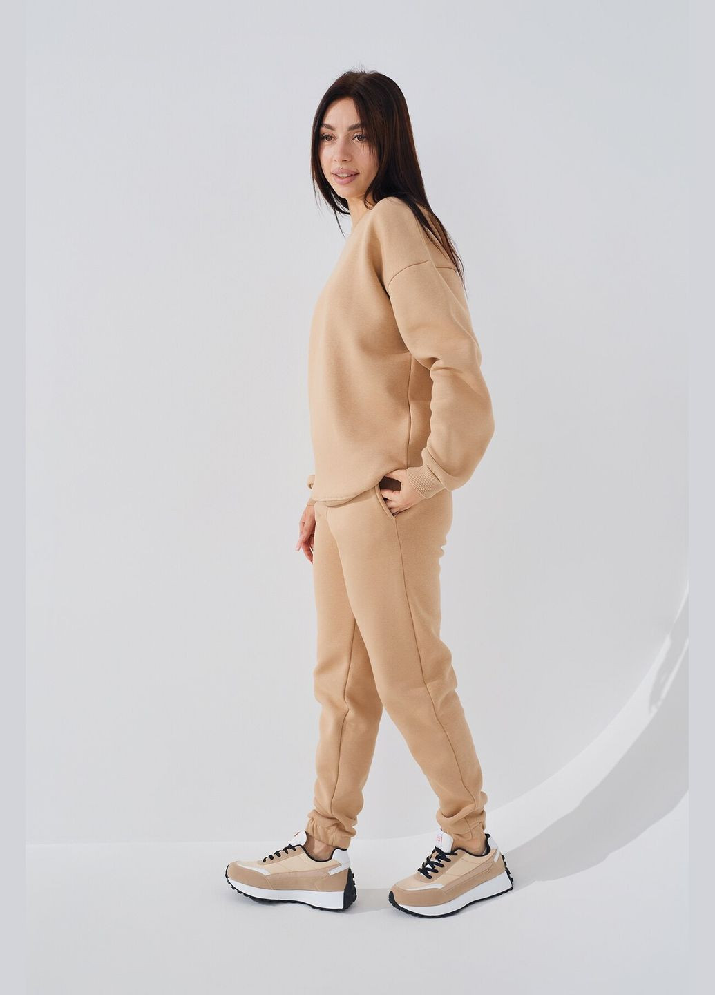 Спортивные штаны женские Onme-07 baza Бежевый (2000990043368W) shop (2000990043368) On me (315993665)