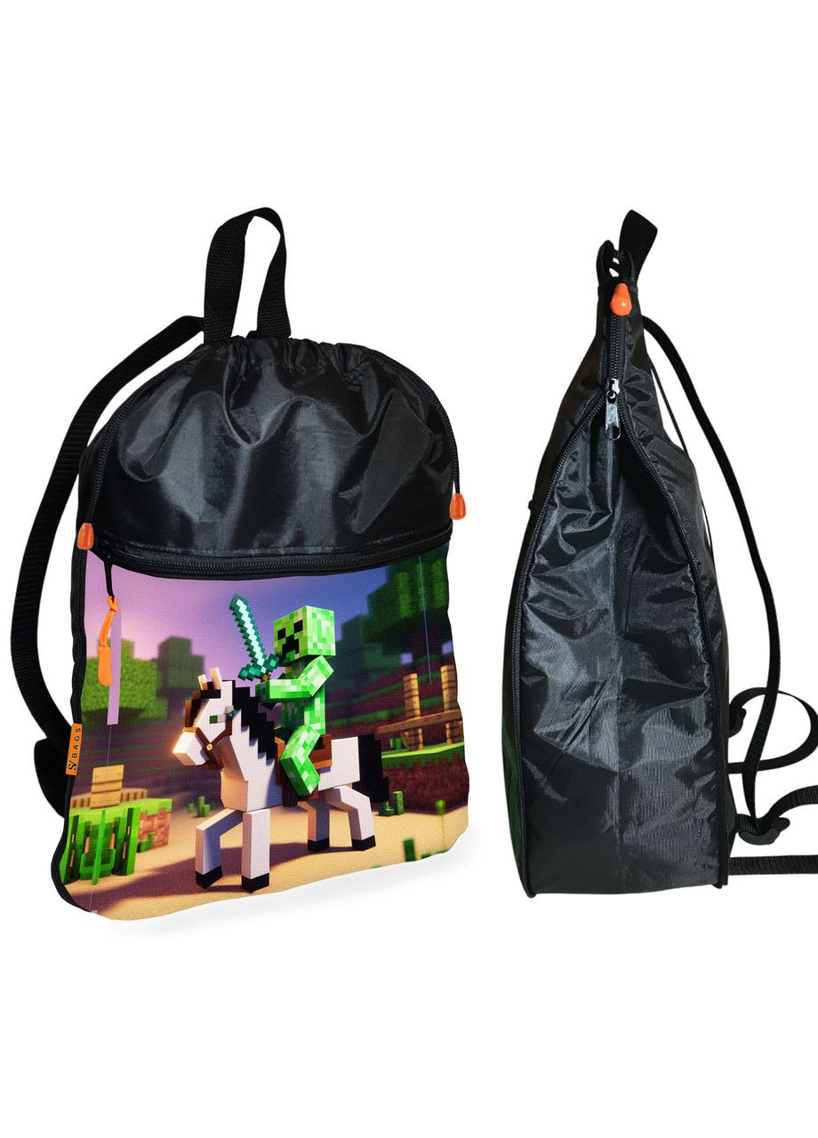 Школьный рюкзак детский Minecraft + Сумка для обуви спортивной формы рюкзак-мешок для мальчика (1957) No Brand (328693459)