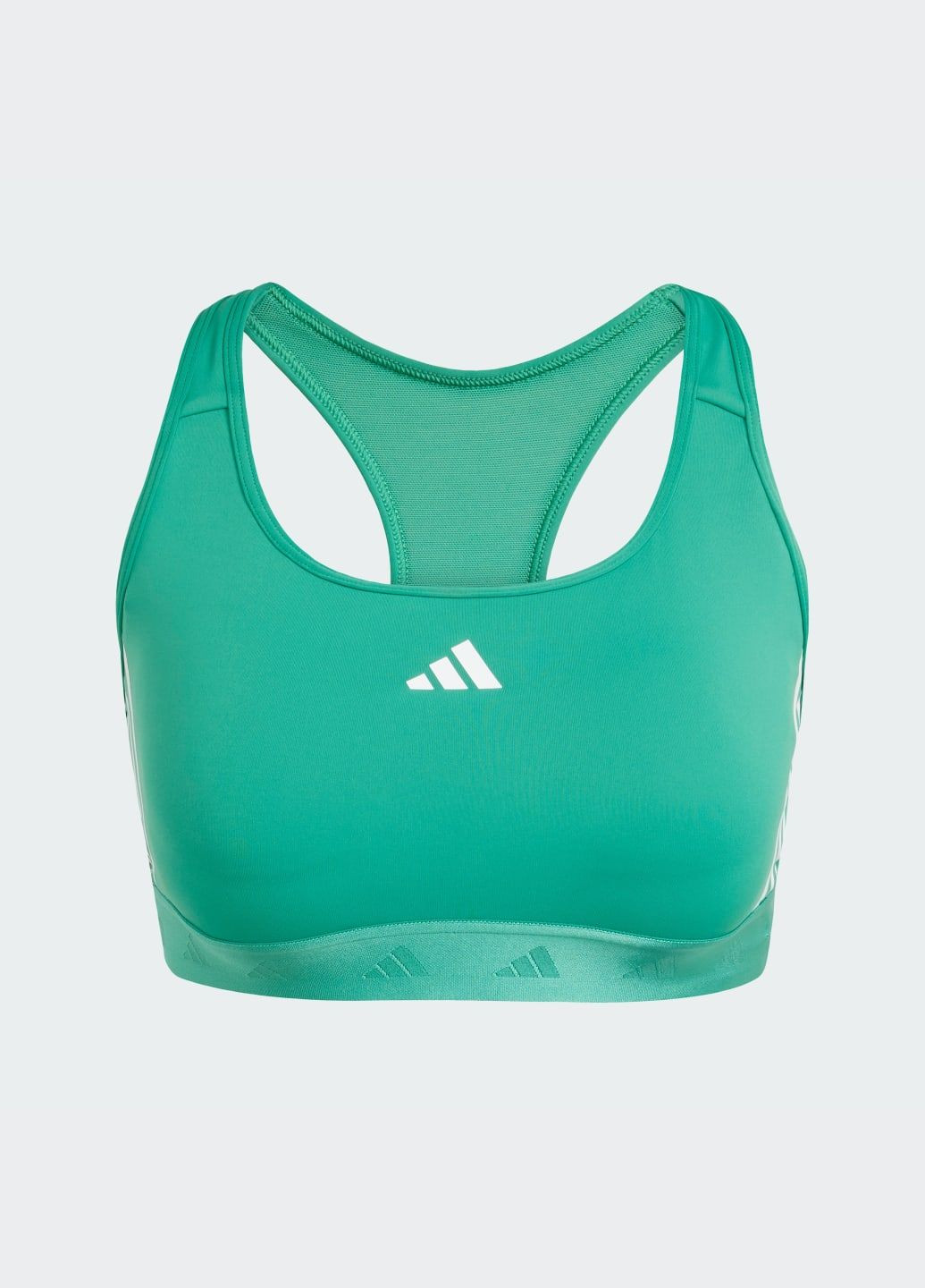 Зелений спортивний бра powerreact training medium-support hyperglam adidas інтерлок