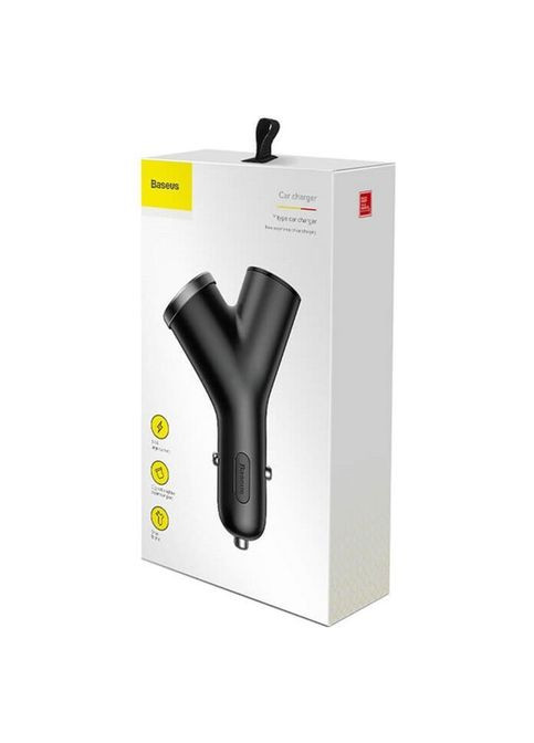 Зарядний пристрій (CCALL-YX01) Baseus Y type dual USB-A Black (268145211)