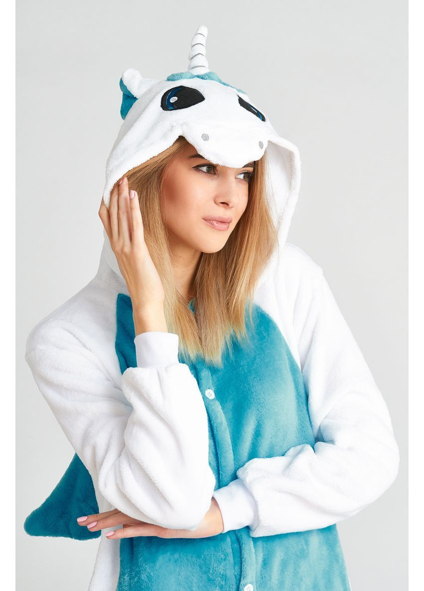 Пижама кигуруми Единорог Бело-голубой L (165-175 см) Jamboo (369669168)