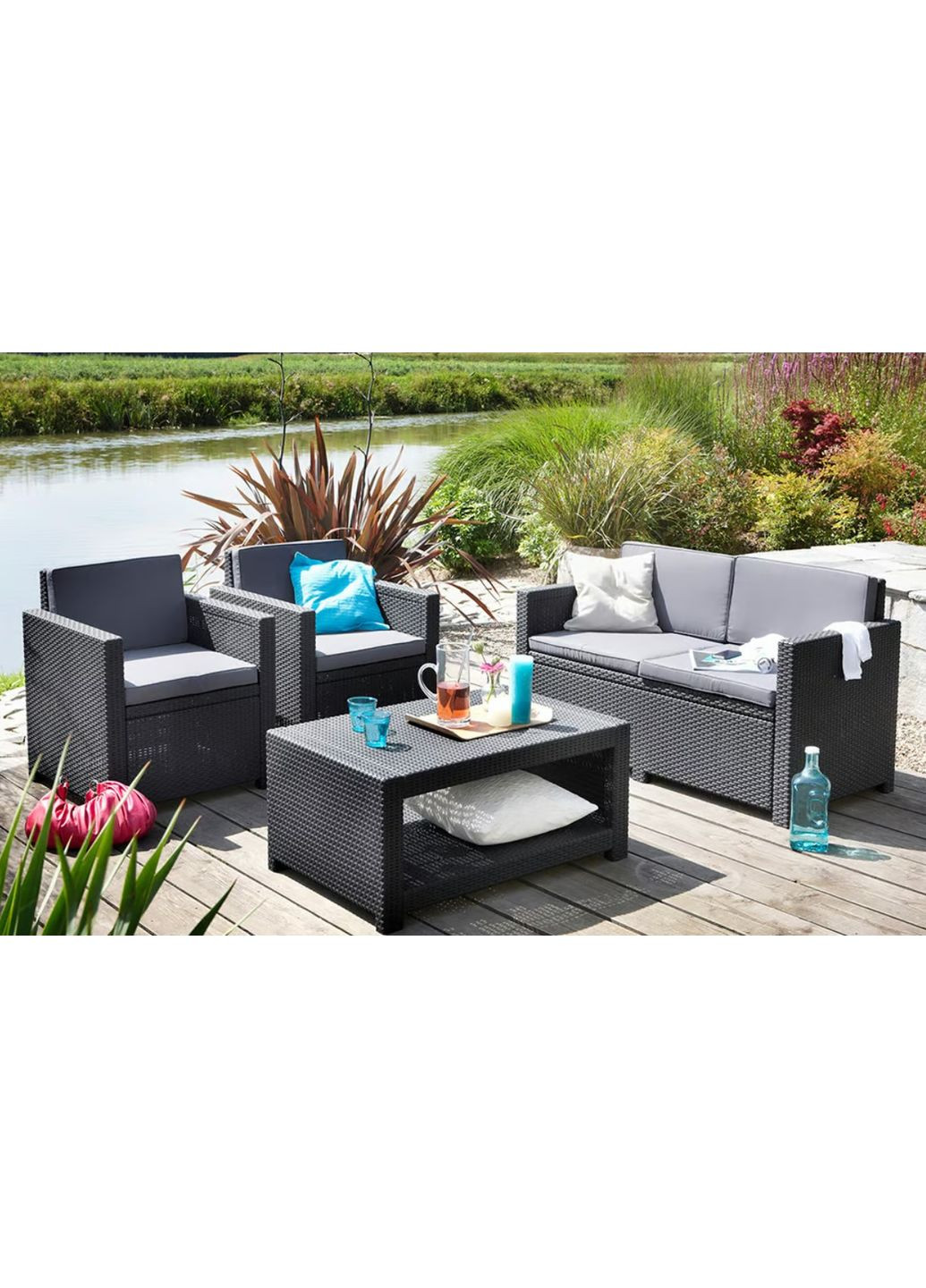 Комплект садовой мебели Keter Monaco set серый Allibert (362579207)