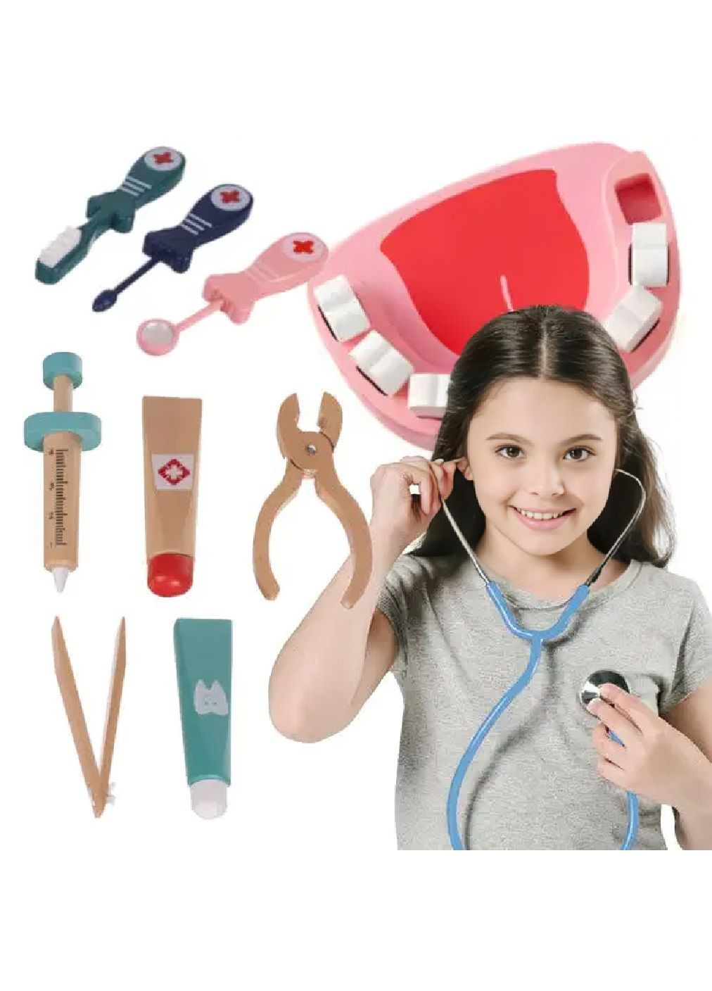 Дитячий розвивальний навчальний ігровий набір аптечка в сумці з аксесуарами для дітей малюків 22x15x13 см (480250-Prob) Unbranded (332256936)