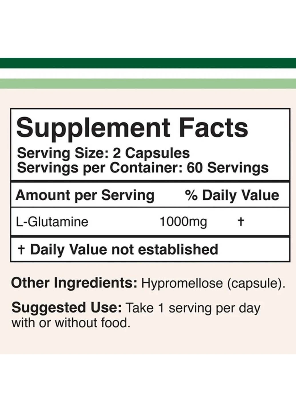 Глютамін L-Glutamine 500 mg на 120 капсул Double Wood Supplements (301938693)