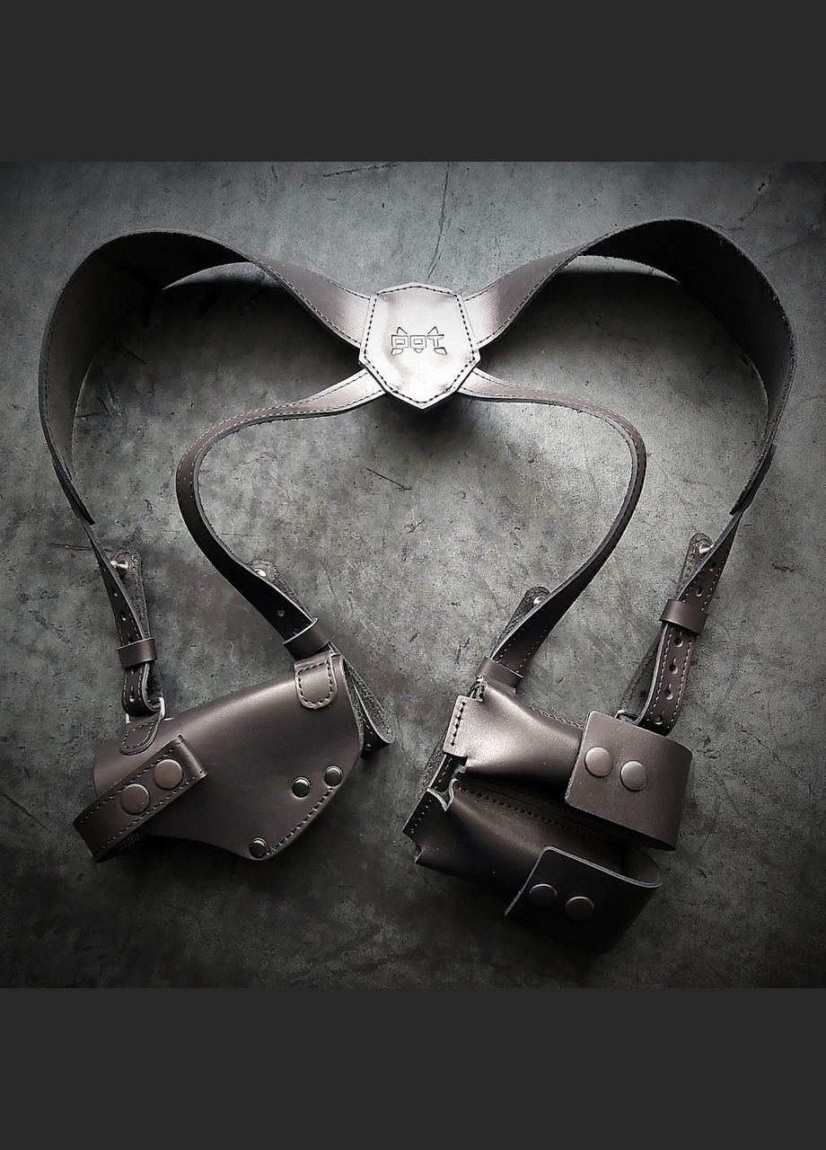 Оперативная кобура под ТТ с двумя магазинами | кожаная| черная No Brand (339621682)