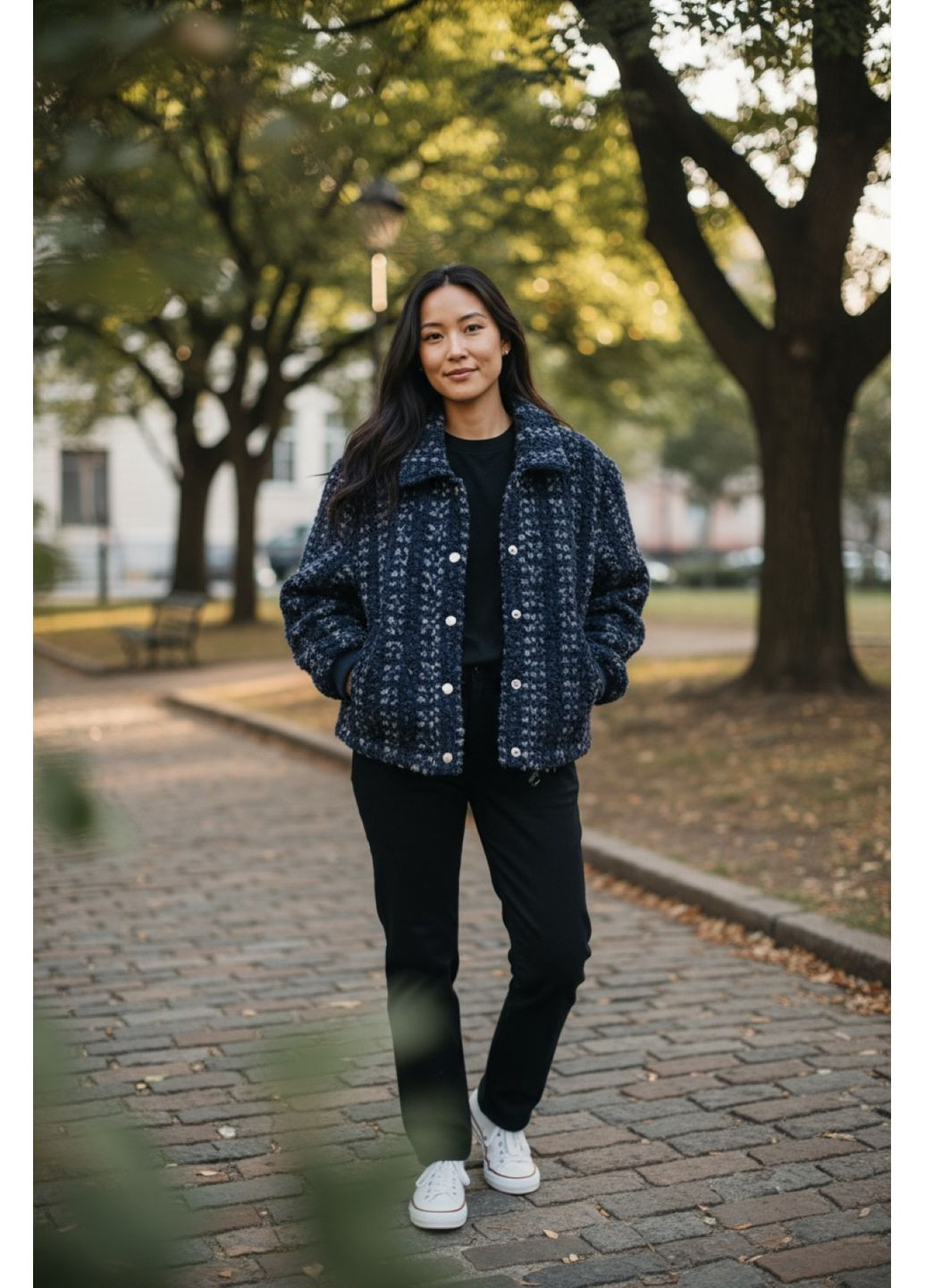 Темно-синяя демисезонная куртка J.Crew