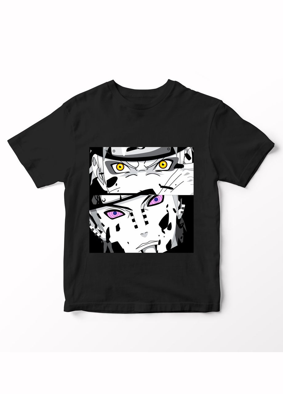 Черная футболка с аниме принтом наруто-77 No Brand