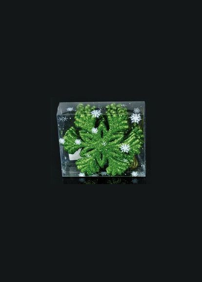 Набор новогодних украшений 10 см, Снежинка, 6 шт, пластик, зеленый с блестками Jumi (329408098)