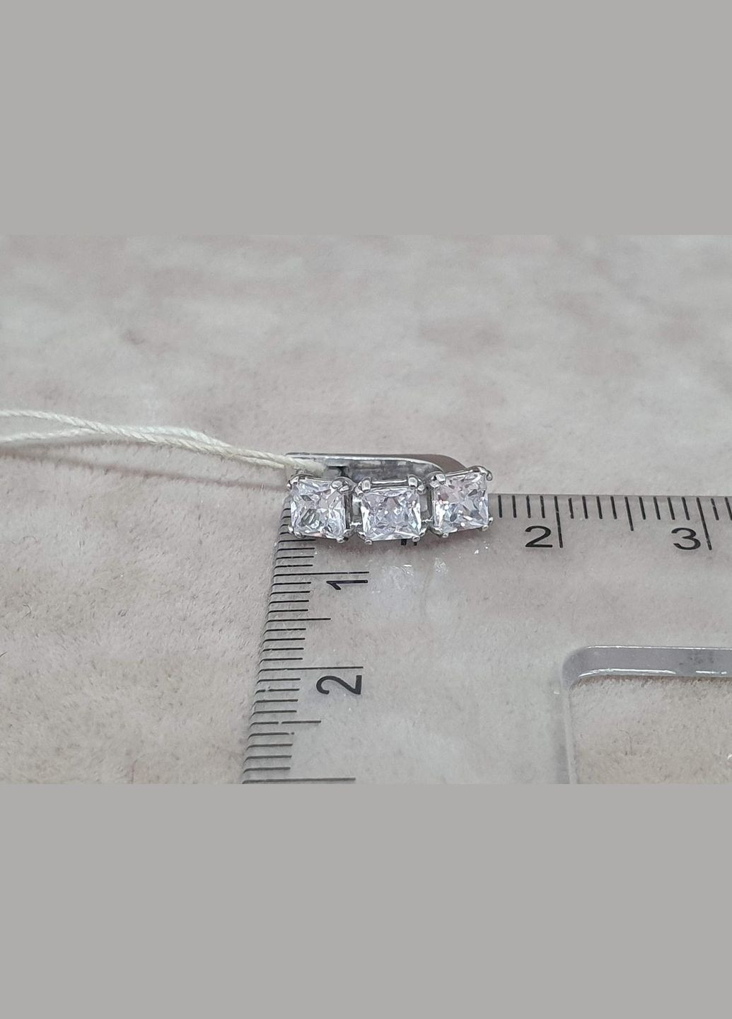 Срібні сережки ТРІО з фіанітами. 2973/9Р-CZ AGNI (323641014)