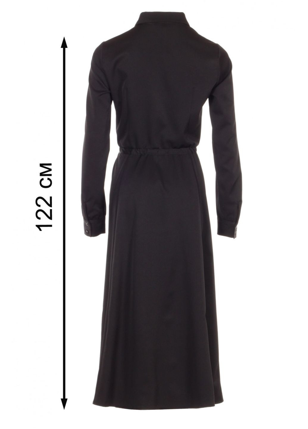 Черное повседневный платье на кулисе с просторной юбкой (ll194320090) LadyLike