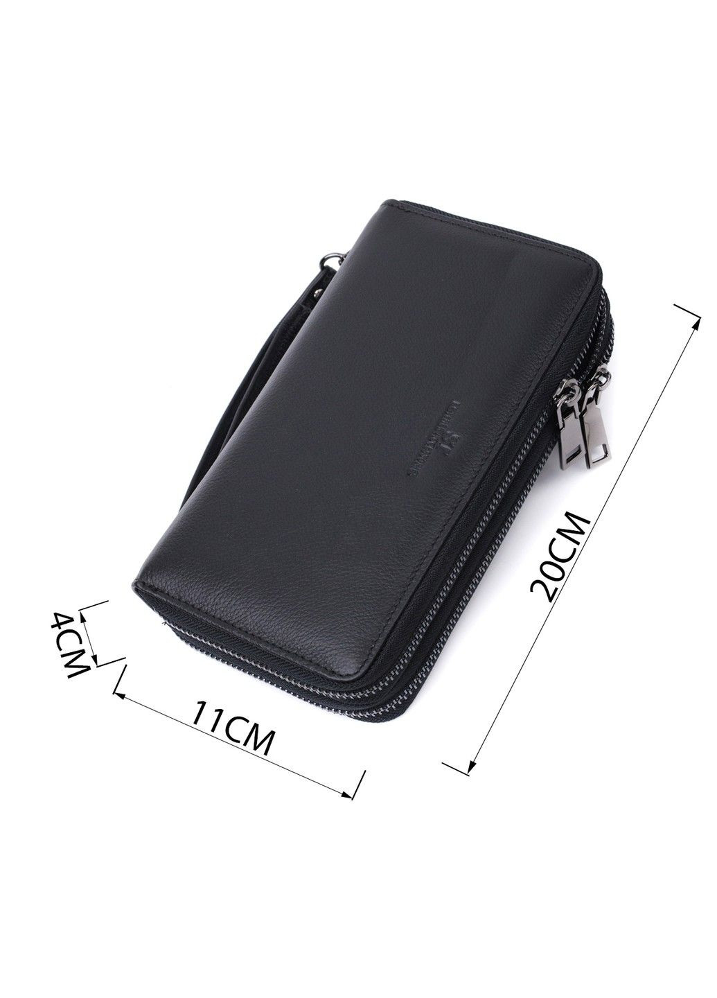 Мужской клатч на два отделения из натуральной кожи 22684 Черный st leather (297993018)