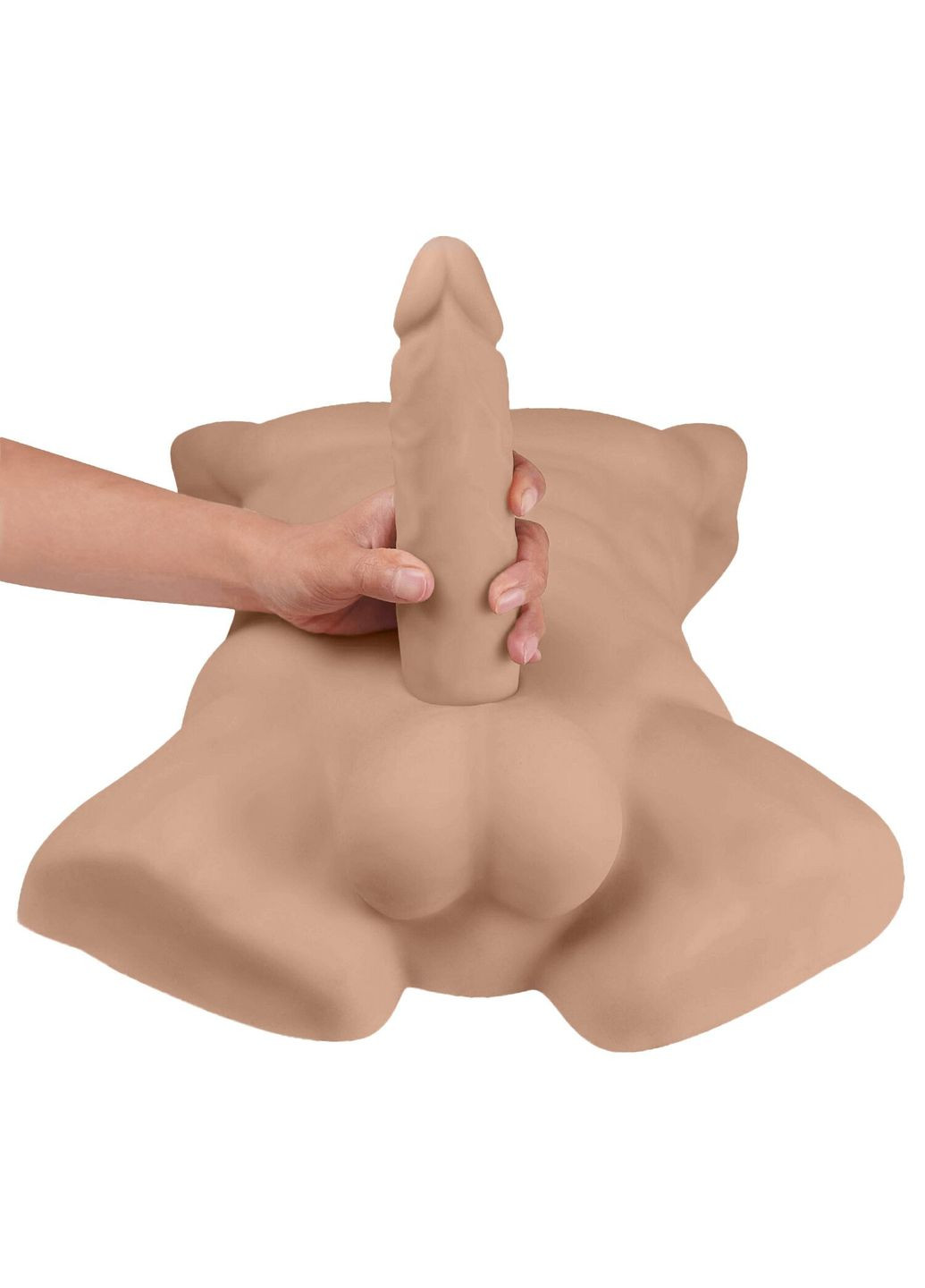 Торс з фалоімітатором на присосці Apollo L Male Torso Caramel Silexd (335394685)
