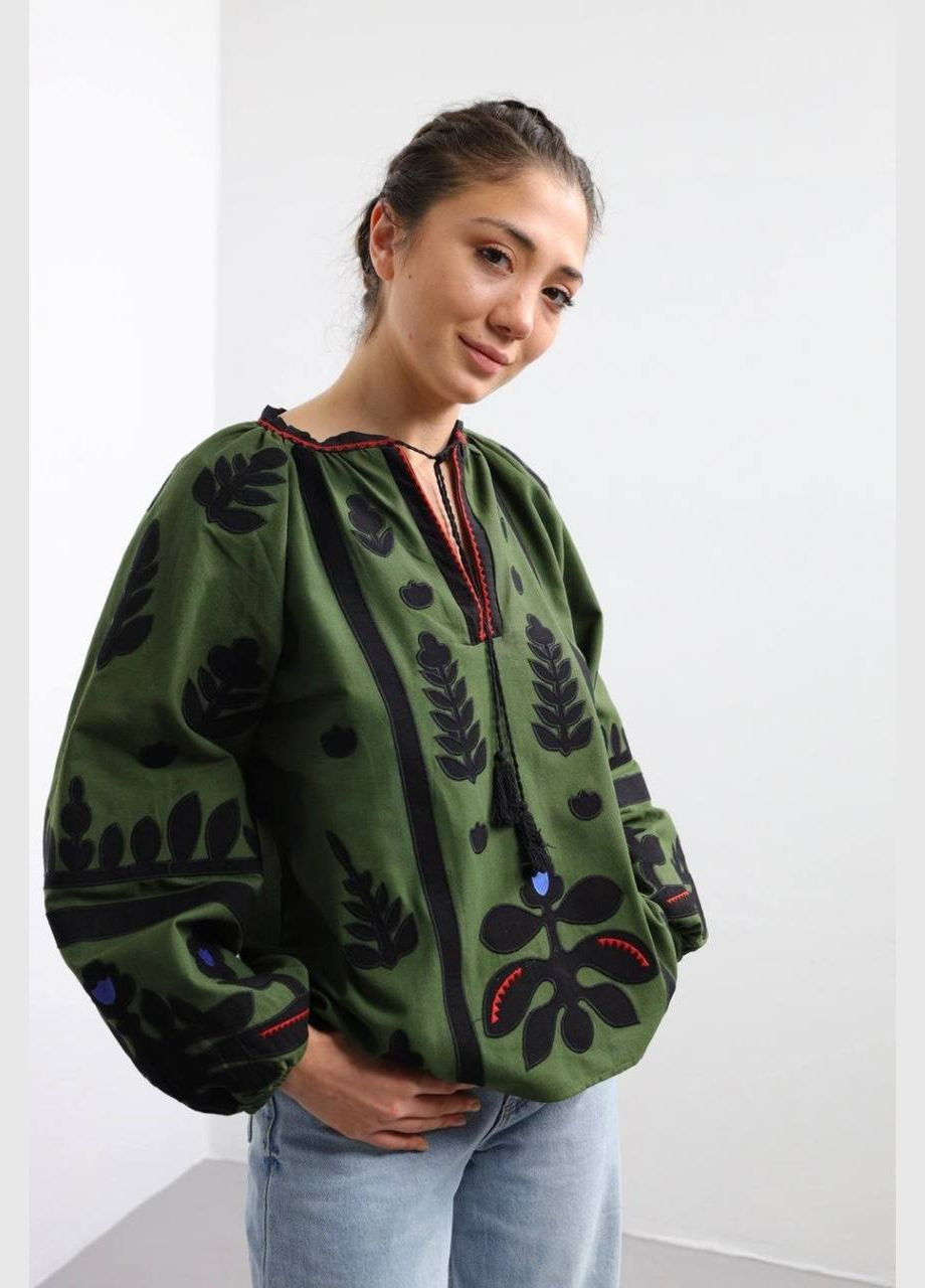 Зелёная вышиванка Garna узор орнамент свободная хлопок, полиэстер (325989488)