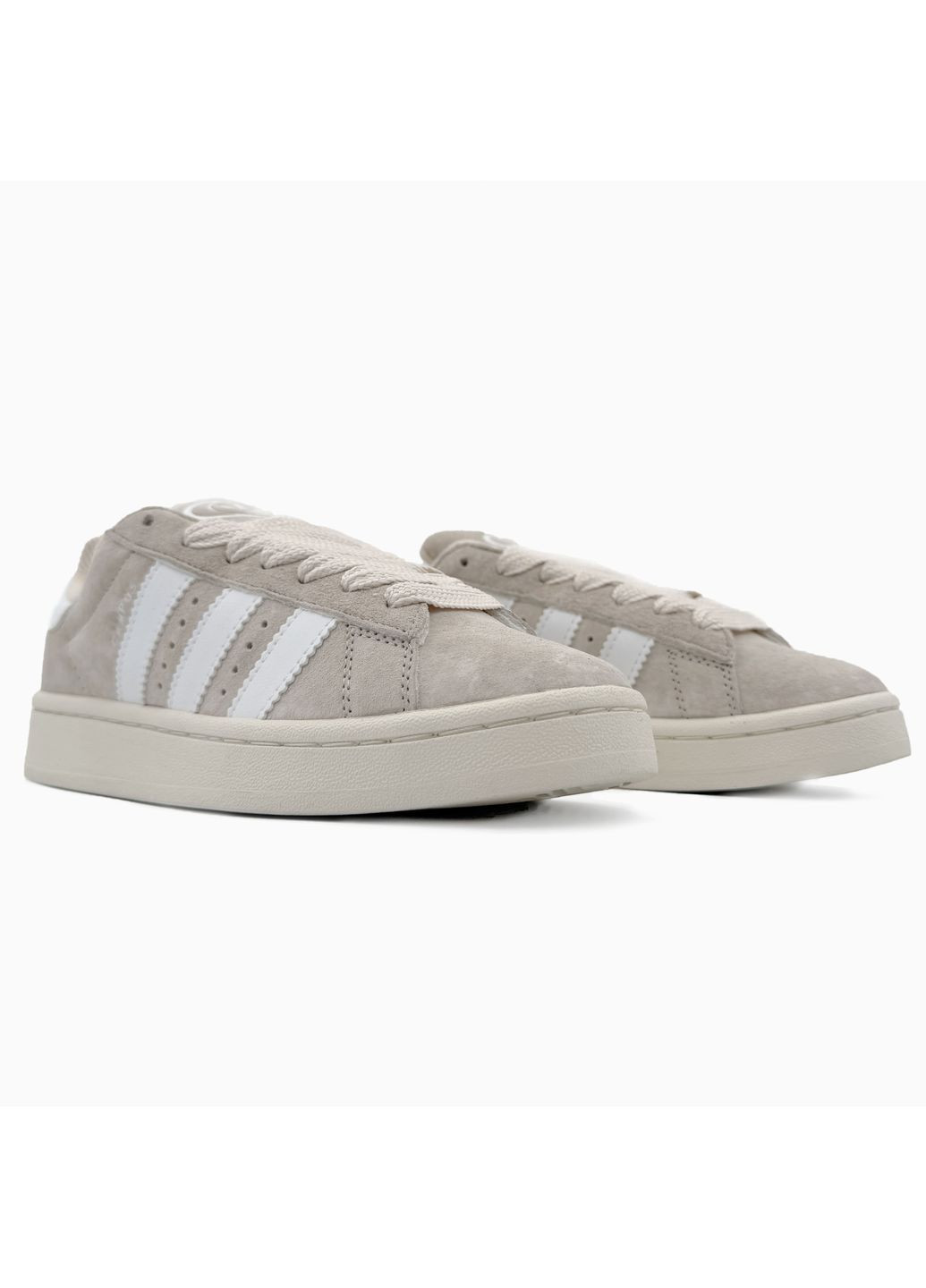 КРОСІВКИ ЖІНОЧІ ADIDAS CAMPUS BEIGE / WHITE АДІДАС КАМПУС No Brand білі демісезони (369392989)