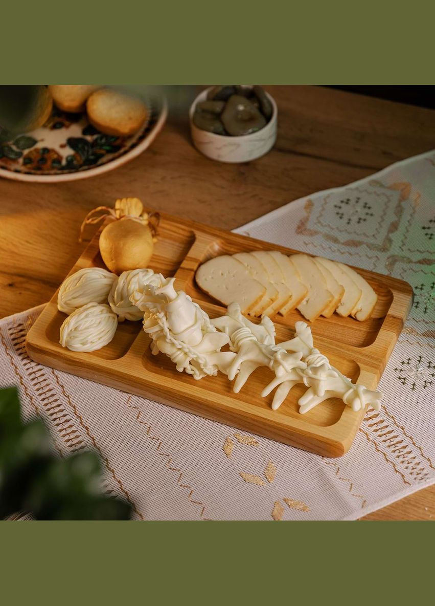 Дошка для подачі дерев'яна 30×20 см прямокутна на 3 секції, ясен T31W200 LUGI (364988585)