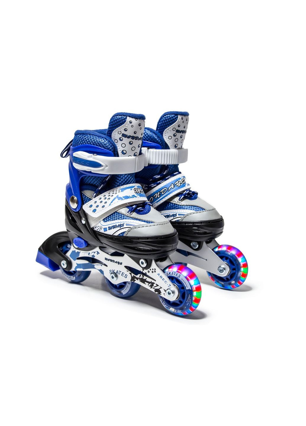Ролики размер: 16-18 см, светящиеся PU колёса. Blue (1456029508) Happy Mondays (340908432)