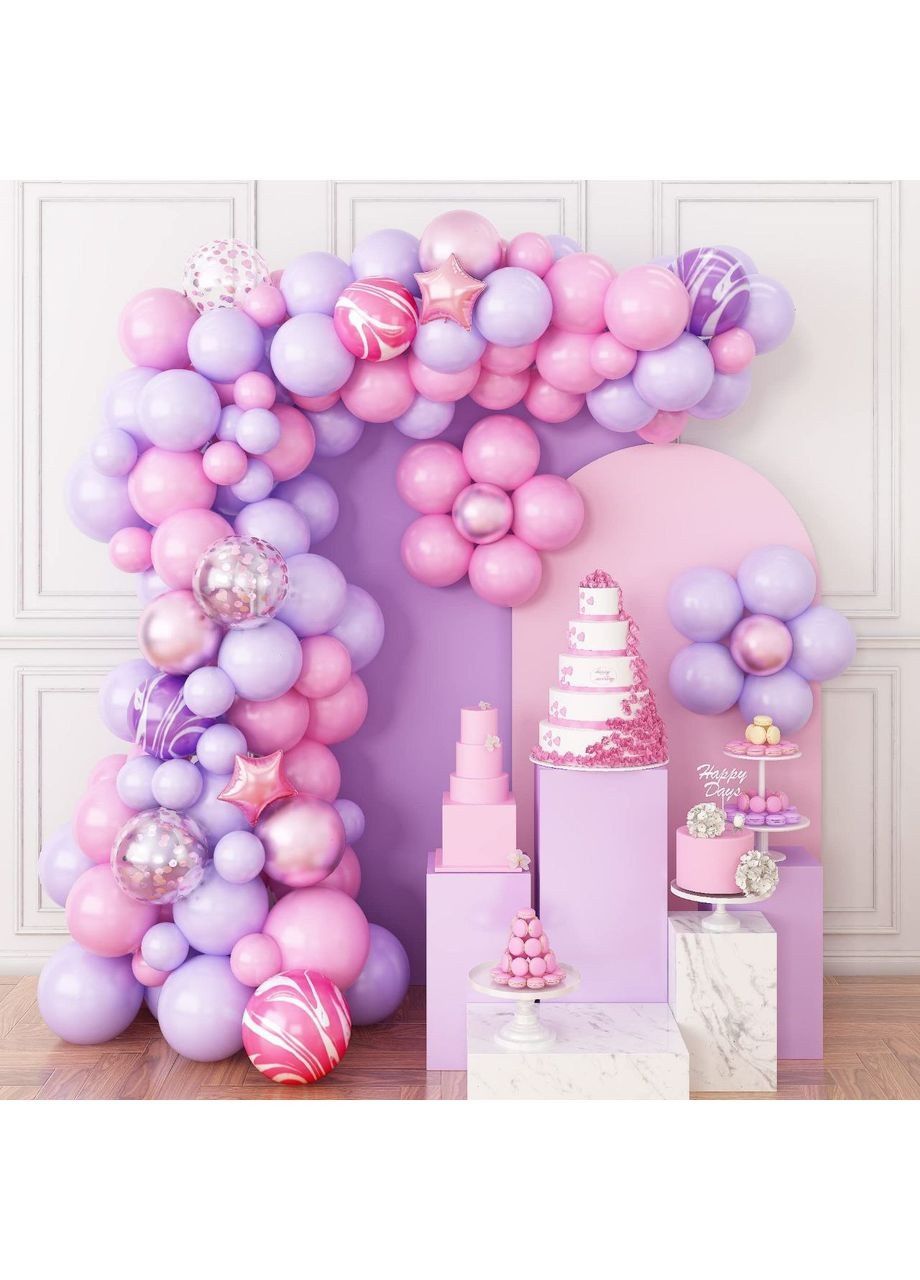Набор 80 шаров для арки фотозоны Краски свободы Сирень и розовый No Brand (360559601)