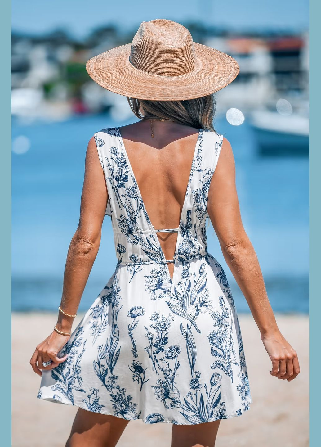 Білий пляжна плаття, сукня CUPSHE з квітковим принтом