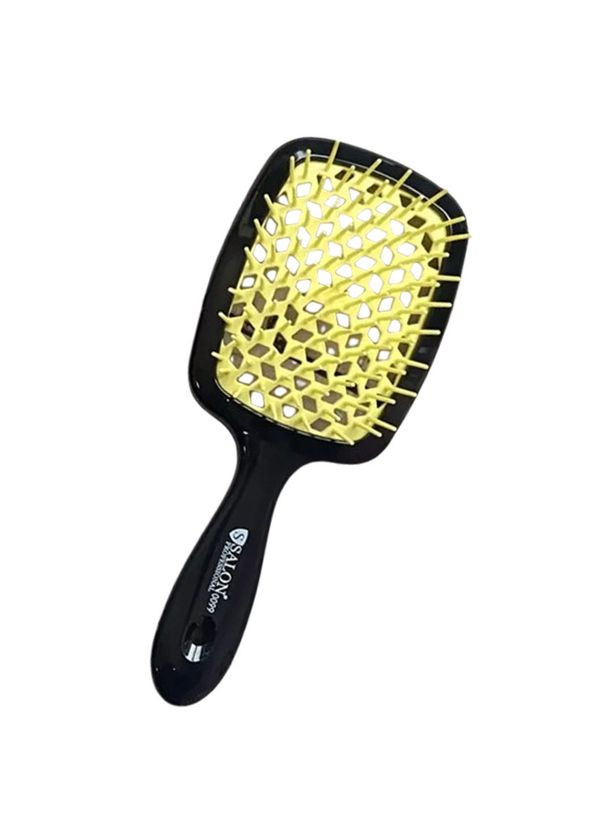 Щетка для волос Professional продувная 20 см SP0099 SL массажные расчески для волос Черный с желтым Salon (322718287)