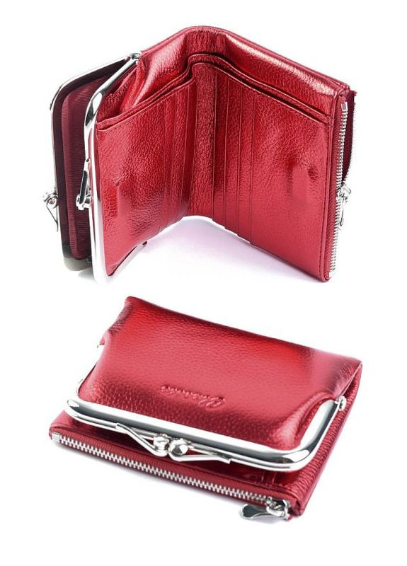 Жіночий шкіряний гаманець червоний No Brand (294629367)