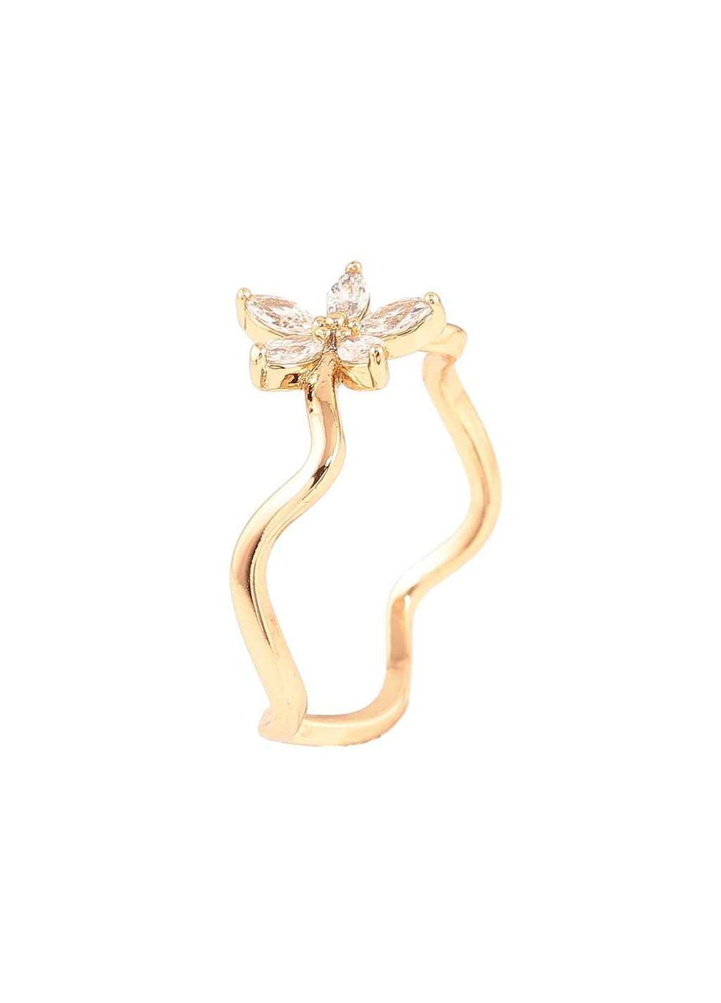 Кольцо Позолота 18K «Хрустальный цветок на волнистой ветчине» (260961) р. Xuping Jewelry (356459048)