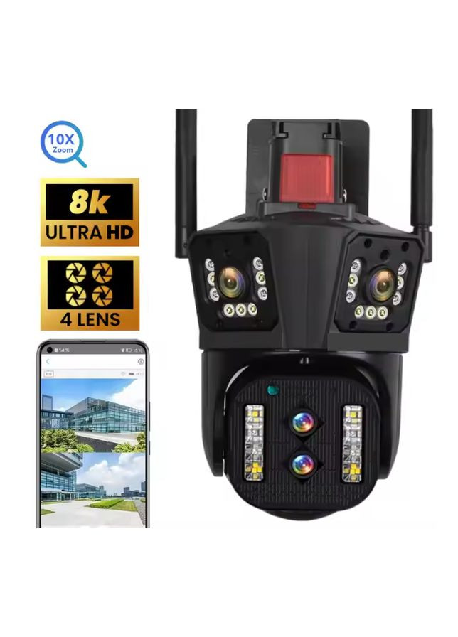 Охоронна поворотна WiFi IP камера 6K LSWL342-10X з 10x зумом та 4 лінзами LS VISION (300172392)