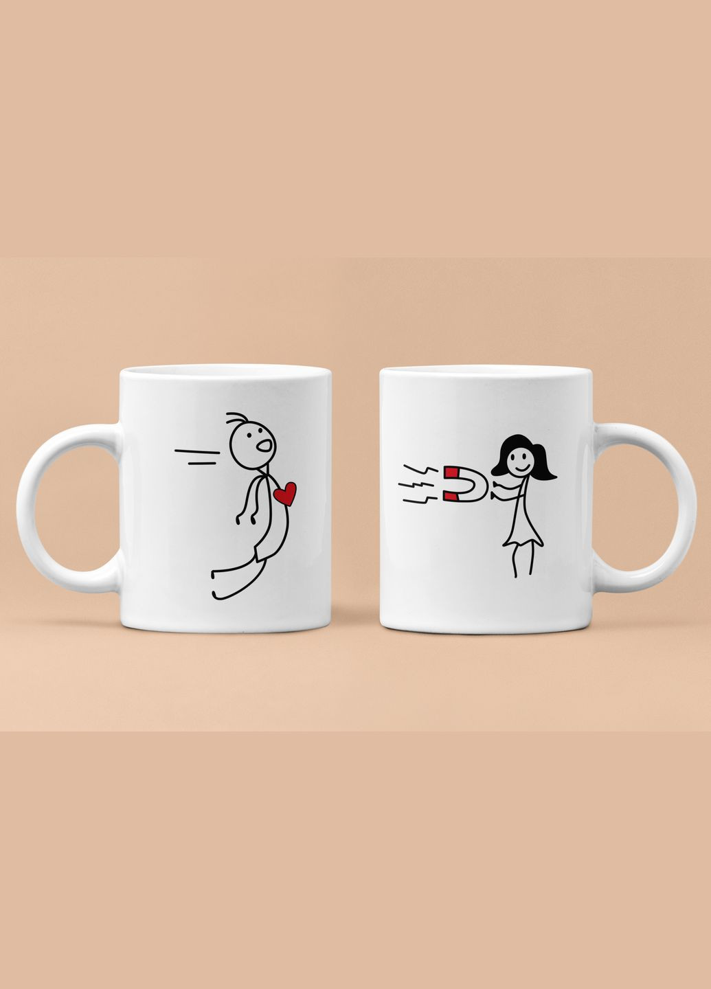 Парні чашки кружки Магніт кохання для Закоханих Біла 330 мл Orca (316259542)