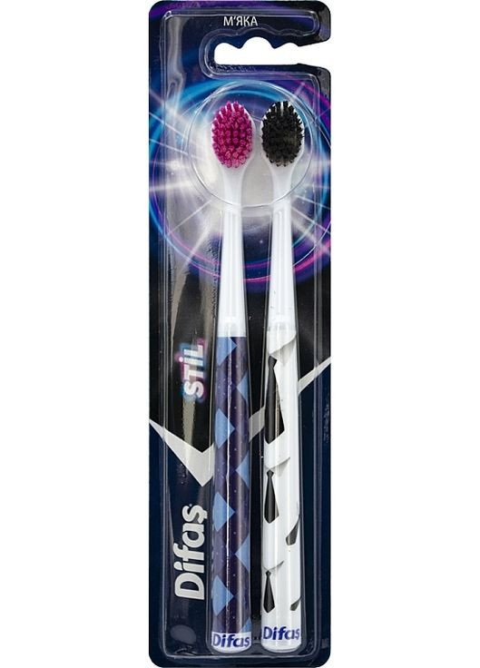Набор зубных щеток "Soft", ромб + галстук Stil 2шт (1342801-8481015) Difas (368630603)