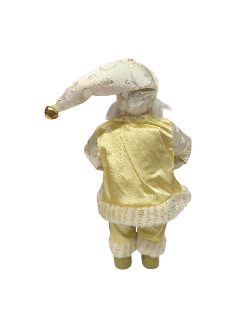 Новогодняя фигурка Санта Клаус в золотисто-белом наряде, 32 см No Brand (372506677)